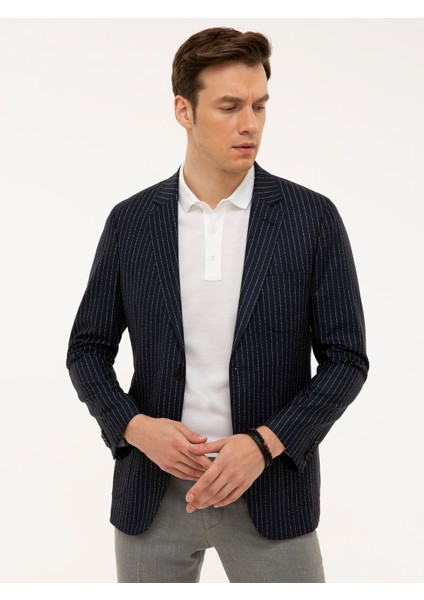 Erkek Lacivert Slim Fit Ceket 50223286-VR033