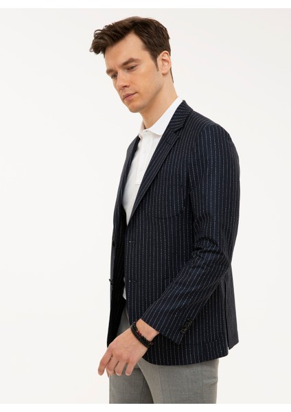 Erkek Lacivert Slim Fit Ceket 50223286-VR033