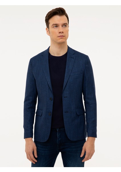 Erkek Lacivert Slim Fit Ceket 50225596-VR033