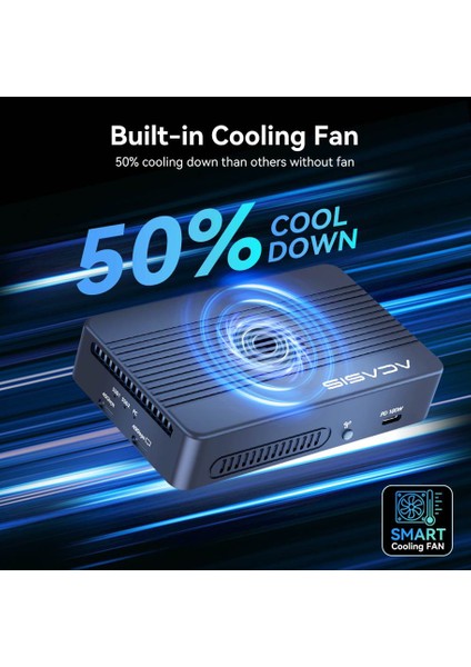 TBU405PRO Max 6 In 1 - 2 Adet 8tb M.2 SSD Takılabilen, 2x 40GBPS Thunderbolt 4, Hdmı, USB 3.2, Pd 100W, Raıd Özellikli, Fanlı Disk Kutusu (AC-TBU405PRO-MAX)
