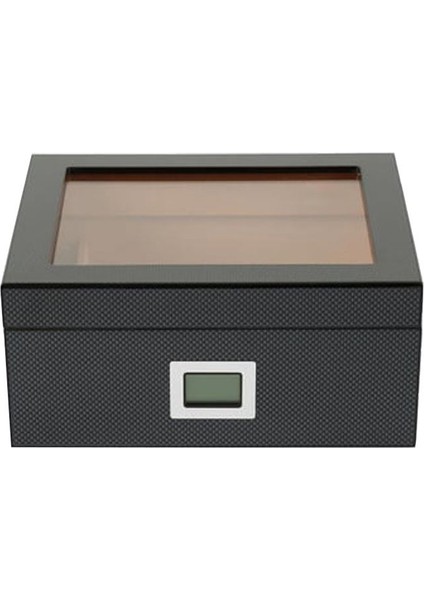 Karbon Fiber Camlı Dijital Humidor Puro Kutusu RD06X