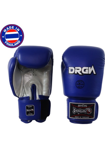 Drgn-G3 Hakiki Deri Boks Eldiveni Mavi Muay Thai Eldiveni