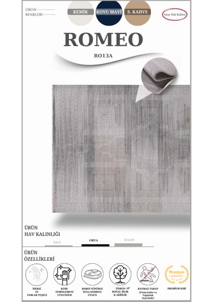 Dekoratif Salon ve Oturma Odası Halısı Romeo RO13A