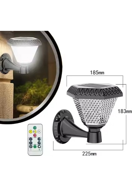 40W Duvara / Kapı Girişine Takılabilen Çok Renkli Ayarlanabilir Solar Güneş Enerjili Bahçe Lambası