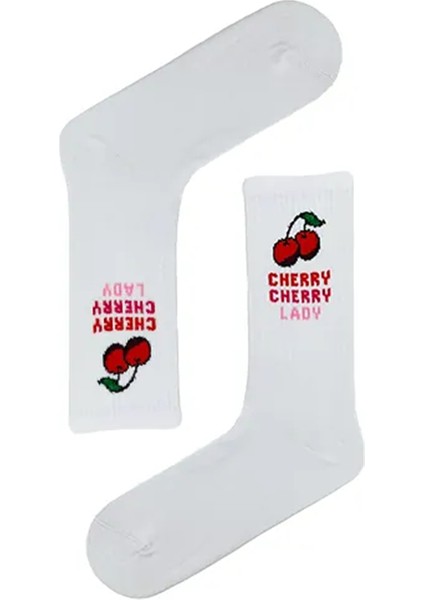 Cherry Cherry Lady Yazılı Tenis Çorap
