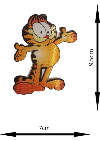 Ütü ile Yapışan Arma - Patch - Garfield Modeli (7cm x 9,5cm)
