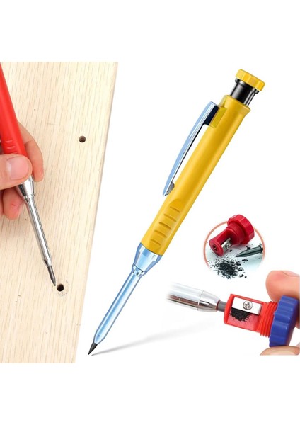 Sunup SN-27134 Marangoz Derin Dip Konum Delik Işaretleme Kurşun Kalemi Ince Uçlu Usta Kalemi