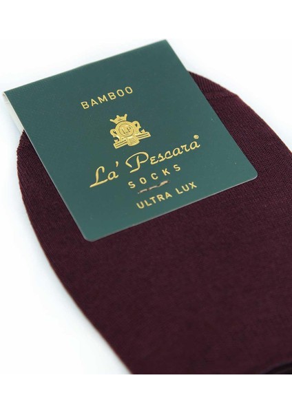 Bordo Ultra Lüks Görünmez 6'lı Bambu Erkek Çorap CRP375