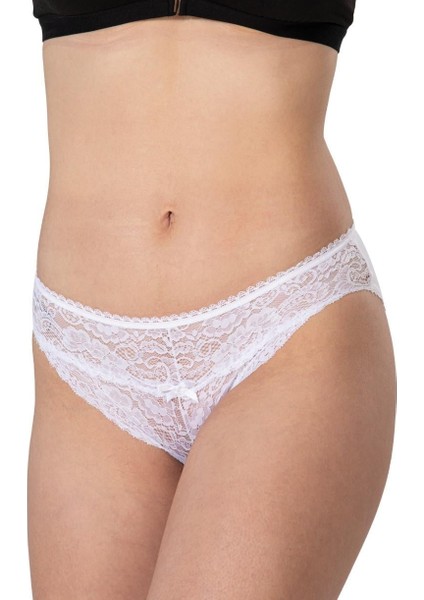 Azze Beyaz Mı Emay 1444 Modal Cotton Dantelli Külot