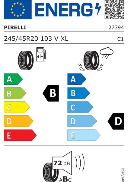 245/45 R20 103V Xl Vol Ncs Scorpion Zero All Season Oto 4 Mevsim Lastiği (Üretim Yılı: 2025)