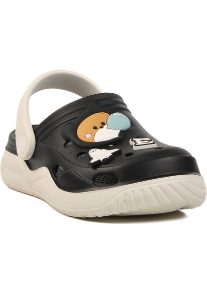 Siyah Beyaz Kız Çocuk Sabo Terlik Stella F modelleri