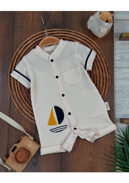 Yelken Nakışlı Çıtçıtlıyazlık Erkek Bebek Tulum