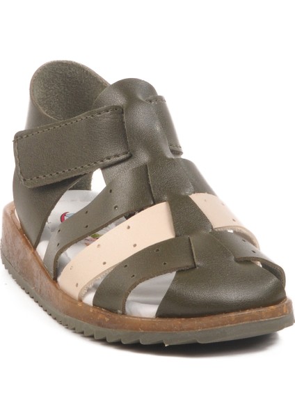 Haki Bej Cırtlı Hafif Unisex Çocuk Sandalet 17370 B modelleri