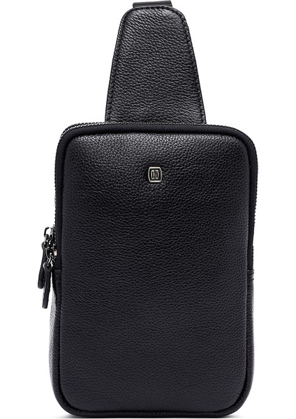 Erkek Siyah Mini Deri Çapraz Çanta 25SBD3533FT