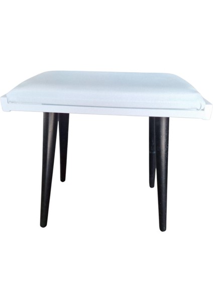 Dekoratif Piyano Taburesi Beyaz