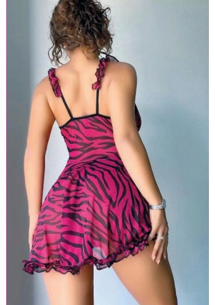 Nightlight 1040 Kadın Mor Fırfırlı Gecelik Takımı fiyatları