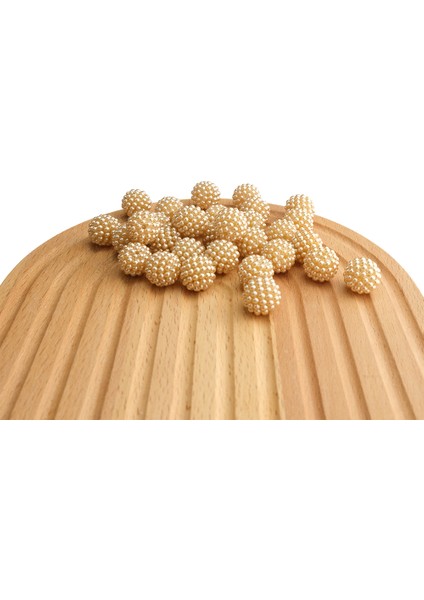 14 mm Böğürtlen Inci Bej 500 gr Böğürtlen Boncuk
