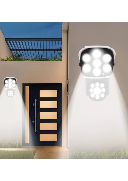77 LED Hareket Sensörlü Kumandalı Güneş Enerjili LED Solar Bahçe Lambası Armatürü Sahte Kamera fırsatları