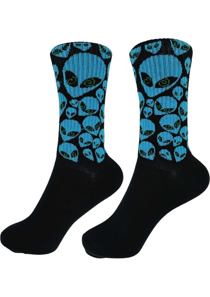 Blue Alien Uzay Temalı Tenis Spor Çorap