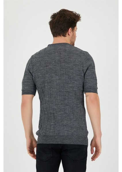 Füme Erkek Yuvarlak Yaka Örme T-SHIRT-TRZ2252001R03S fırsatları