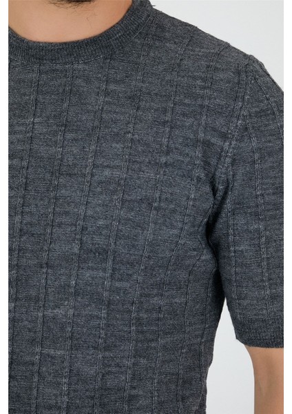 Füme Erkek Yuvarlak Yaka Örme T-SHIRT-TRZ2252001R03S indirimleri