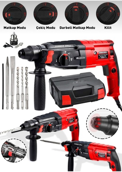 Germany 4200W Çelik Şanzuman Bakir Sargılı 2-28 Kırıcı Hilti Matkap 5 Adet Uç fiyatları