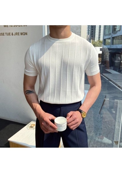 Siyah-Beyaz 2'li Erkek Yuvarlak Yaka Örme T-Shirt fiyatları