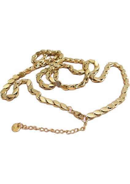 Çelik Kolye Arpa Zincir Model 0.4 mm Kalınlık 50-55 cm Uzunluk Altın Sarısı Gold fırsatları