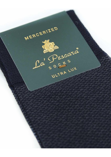 Lacivert Nokta Desen Ultra Lüks Merserize Tekli Erkek Çorap CRP310