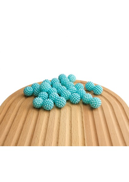 14 mm Böğürtlen Inci Mavi 500 gr Böğürtlen Boncuk