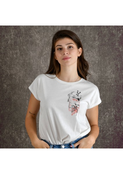 Halfface Pocket Kadın Baskılı T-Shirt fiyatları