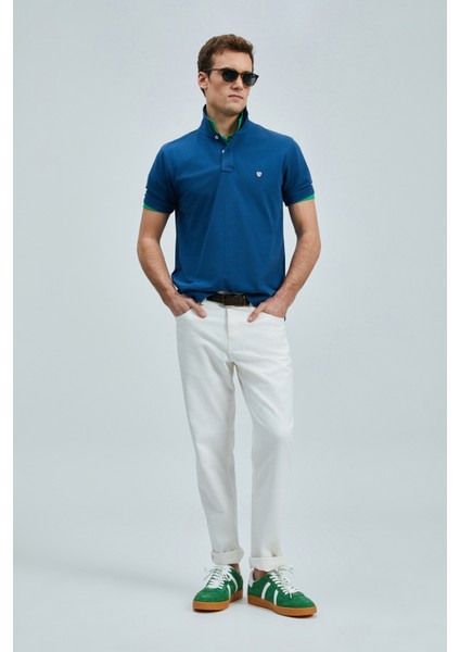 Logolu Pamuklu Comfort Fit Düğmeli Polo Yaka 2'li T Shirt Erkek T Shirt 111040206S2 fırsatları