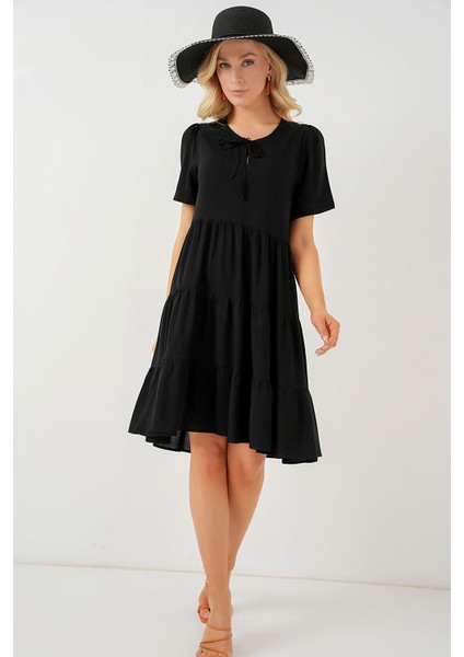 Kadın Kısa Kol Kısa Elbise 2554 - Siyah fiyatları