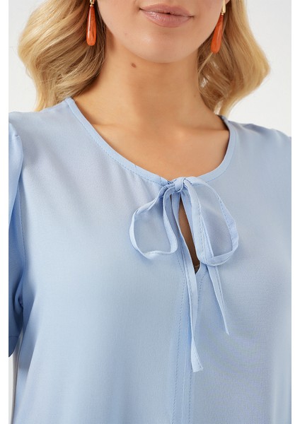 Kadın Kısa Kol Kısa Elbise 2554 - Mavi indirimleri