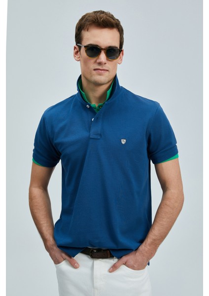 Logolu Pamuklu Comfort Fit Düğmeli Polo Yaka 2'li T Shirt Erkek T Shirt 111040206S2 modelleri