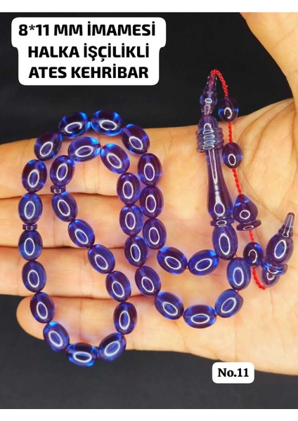 8*11 mm Imamesi Halka Işçilikli Ateş Kehribar 🔥🔥🔥-3 Renk Seçeneği