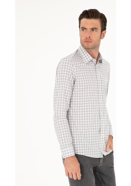 Erkek Gri Slim Fit Uzun Kollu Gömlek 50220742-VR024