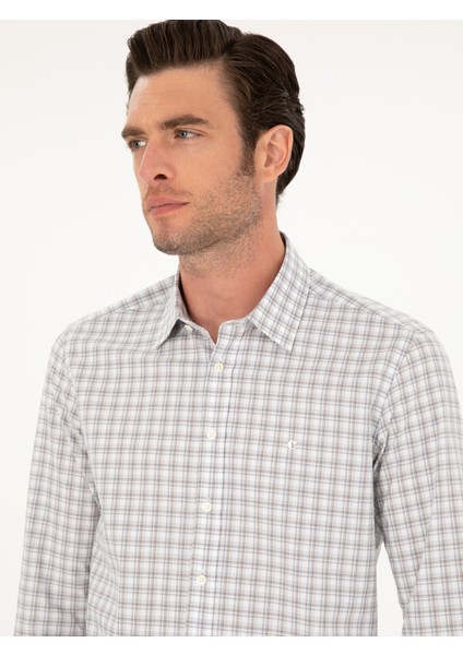 Erkek Gri Slim Fit Uzun Kollu Gömlek 50220742-VR024 fiyatları