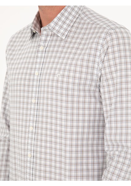 Erkek Gri Slim Fit Uzun Kollu Gömlek 50220742-VR024