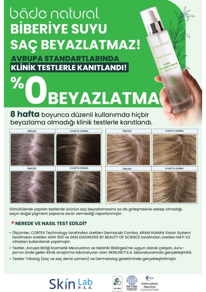 Biberiye Suyu Dökülme Karşıtı ve Saç Uzamasını Destekleyici Saç Toniği %100 Doğal ve Saf 100 ml