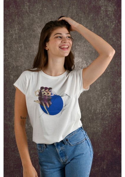 Dancing Point Kadın Baskılı T-Shirt