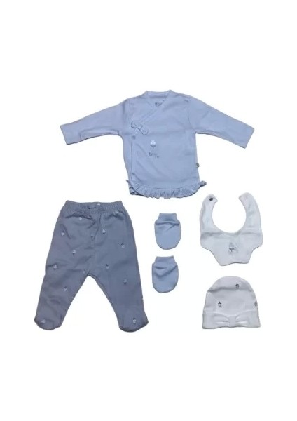 Bibaby Biorganic Love Floral 5'li Hastane Çıkış Seti 62360 Ekru Lila