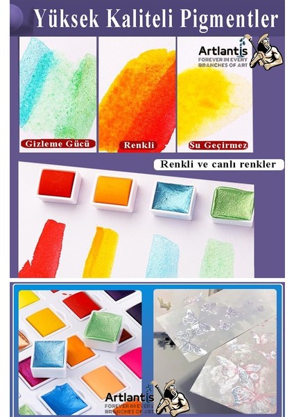 Tablet Sulu Boya 36 Renk Teneke Kutu 1 Paket 36 Lı Taş Sulu Boya Çıkarılabilir Tablet Suluboya Resim Hobi Sanat modelleri
