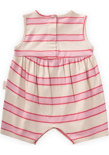 Geniş Çizgili Tulum 0-3 Yaş Pembe Fuşya Çizgili fiyatları