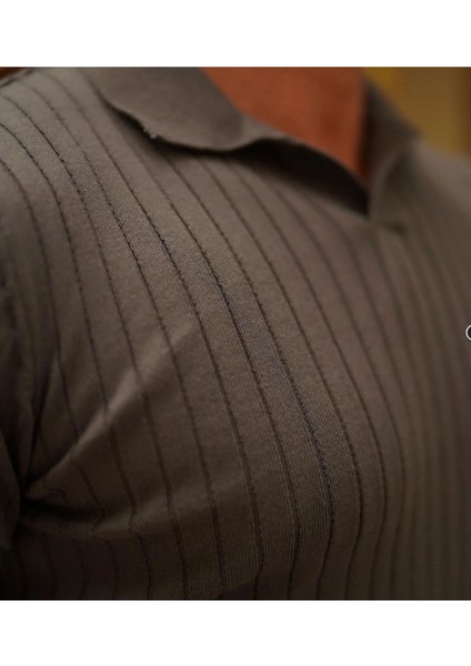 Erkek Fitilli Polo Yaka Triko T-Shirt fiyatları