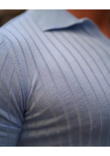 Erkek Fitilli Polo Yaka Triko T-Shirt fiyatları