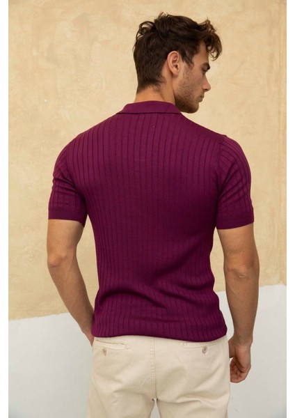 Erkek Fitilli Polo Yaka Triko T-Shirt indirimleri