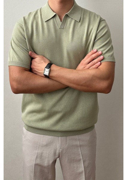 Erkek Patlı Kısa Kollu Polo Yaka Triko T-Shirt fiyatları