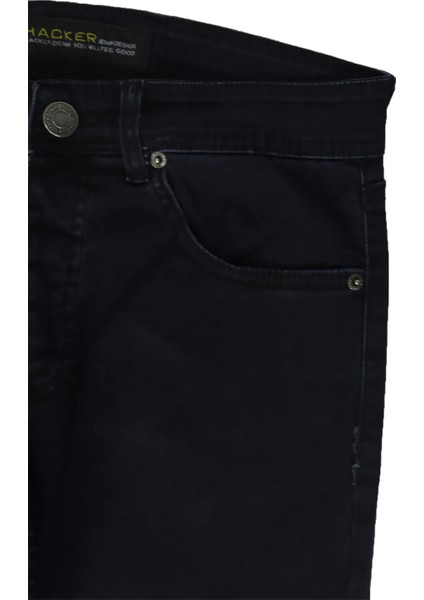 Fistan Store Erkek Lacivert Normal Bel Rahat Kesim Dar Paça Jean Pantolon
