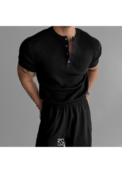 Erkek Hakim Yaka Düğmeli Triko T-Shirt fiyatları